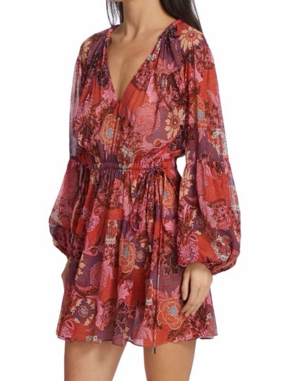 A.L.C Elise Long Sleeve Silk Mini Dress 2